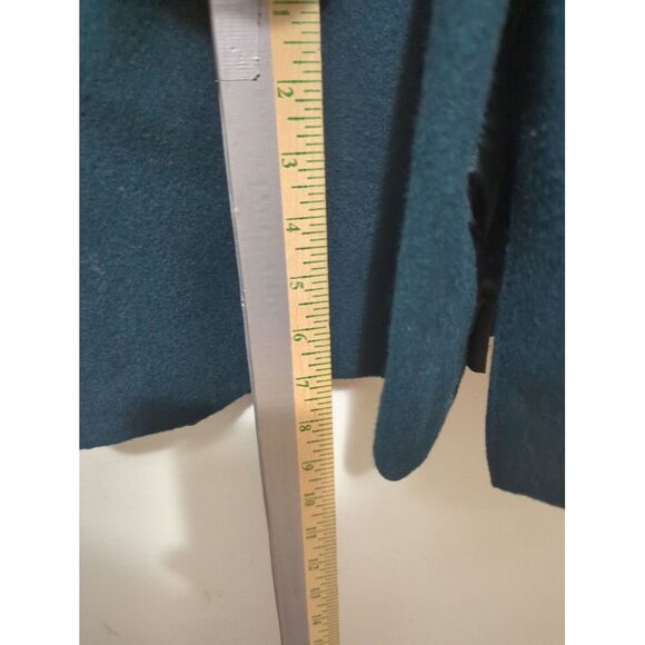Ann Milstein Womens Wool Coat Acetate Lining Buttons Green Made in USA Size‎ 14P - Picture 10 of 14